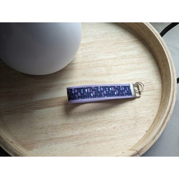 Arrow Keychain Wristlet Feather‎ Boho Fabric Key Ring FOB Purple Farmhouse Gift - Picture 3 of 7